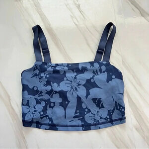 Offline by Aerie Real Me Recharge Least Support Bra Size Medium Blue Floral